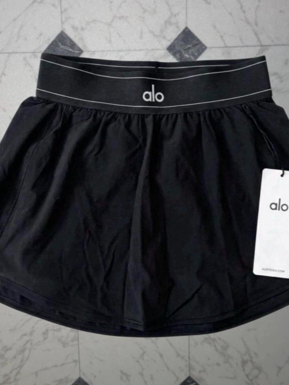 Alo Match Point Tennis Skirt Black NWT Size